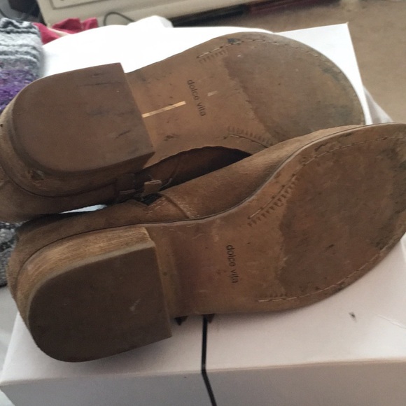 Brown Suede Dolce Vita Booties - Picture 4 of 6